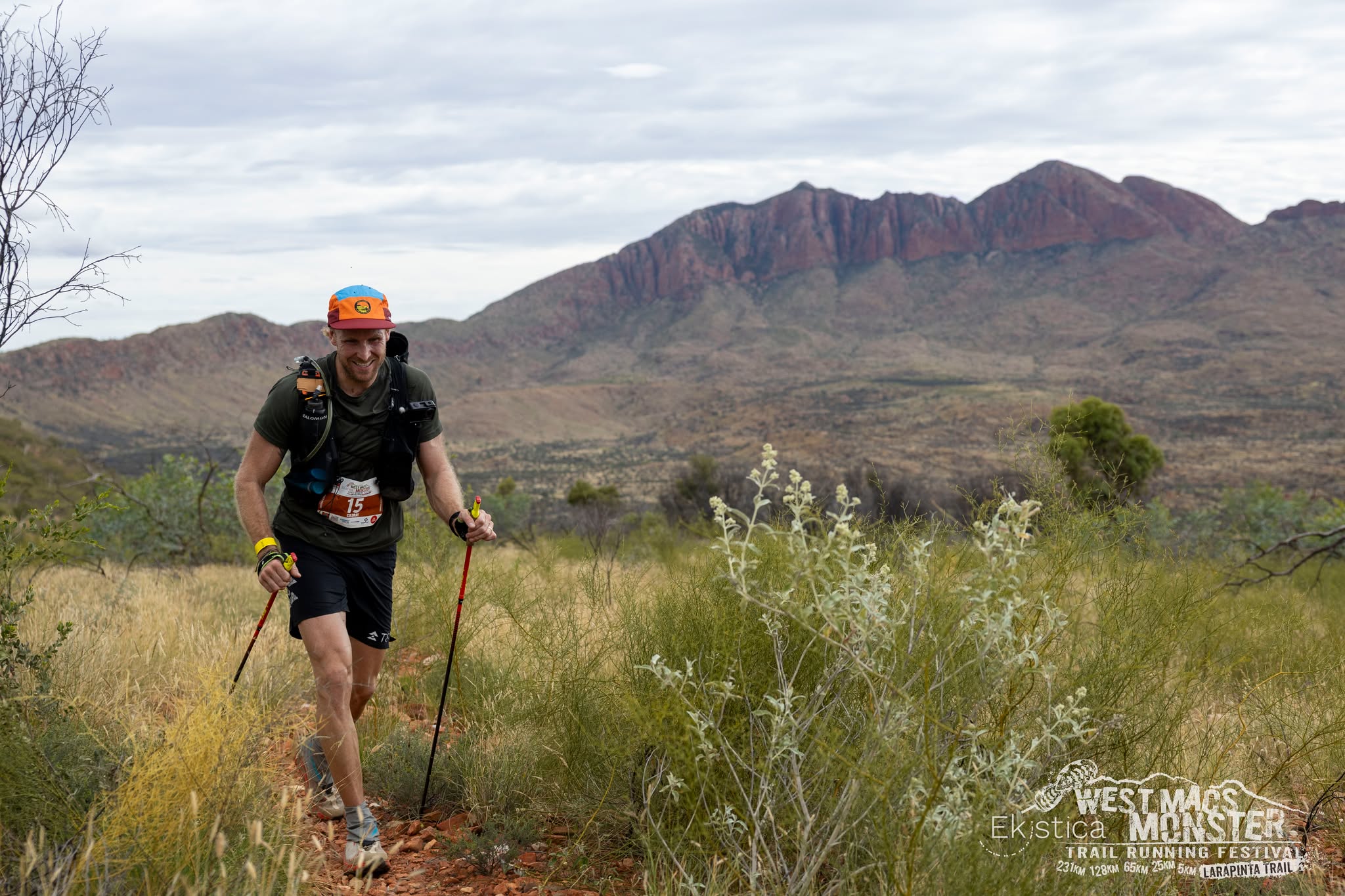 Josh Coldray racing at West Macs Monster Trail Running Festival, Larapinta Trail